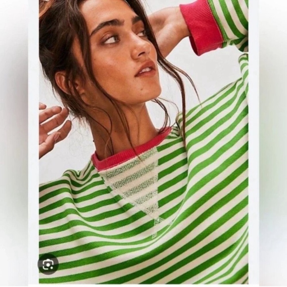 FREE PEOPLE Classic Striped Oversized Crewneck - Picture 3 of 6